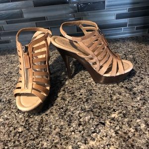 Tan high heels
